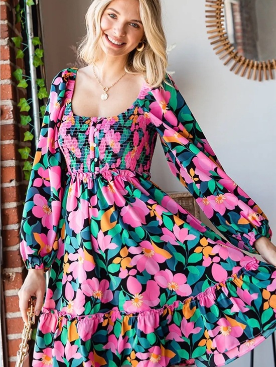 First Love Dresses & Skirts - *NOW AVAILABLE* Stay Close black floral mini dress by First Love